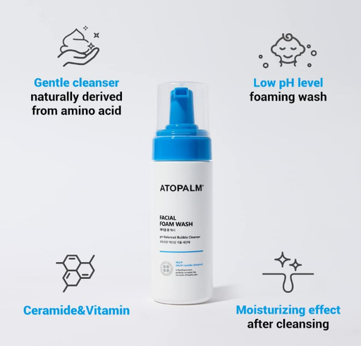 ATOPALM ESPUMA LIMPIADORA FACIAL PARA PIEL SENSIBLE FOAM WASH PH BALANCED