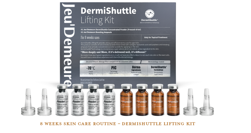 JEU'DEMEURE SET PREMIUM DE SUEROS PARA LINEAS DE EXPRESION PROFUNDAS DERMISHUTTLE  LIFTING KIT