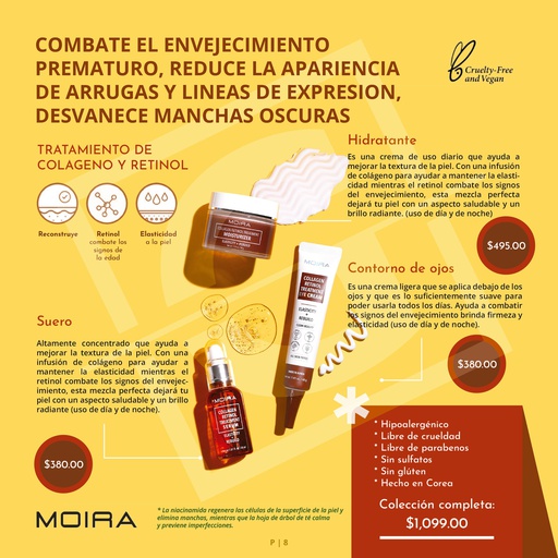 MOIRA TRATAMIENTO PARA LA PIEL CON COLAGENO Y RETINOL