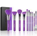 DOCOLOR SET DE 10 BROCHAS PARA MAQUILLAJE MORADO NEON