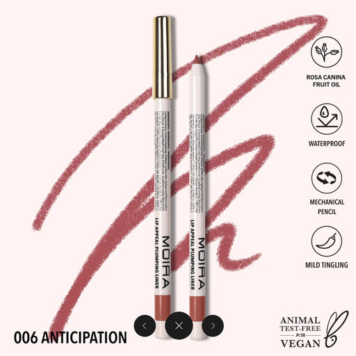 [840222311191] MOIRA DELINEADOR DE LABIOS LIP APPEAL PLUMPING LINER 006 ANTICIPATION